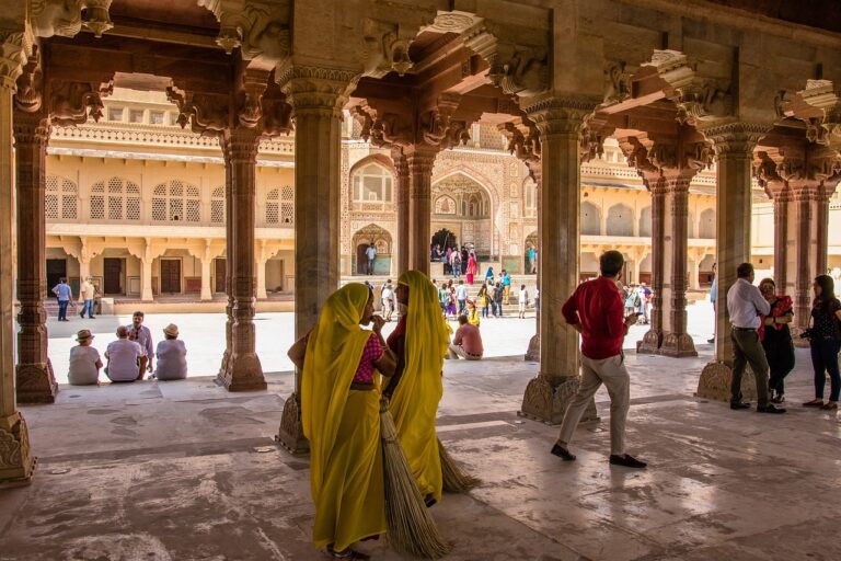 temple, women, pillar